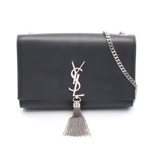 Saint Laurent Paris Kate Monogram Shoulder Bag Leather Black